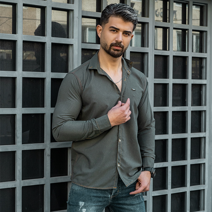 پیراهن مردانه سبز مدل Novan
