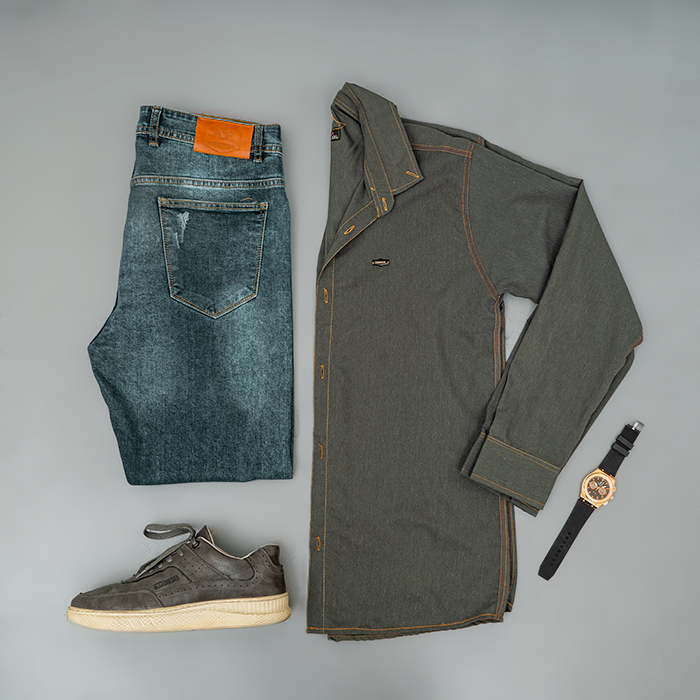 پیراهن مردانه سبز مدل Novan