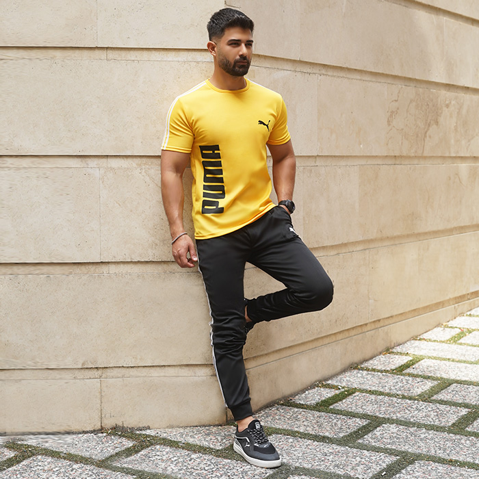 ست تیشرت شلوار زرد پوما مردانه مدل hiron