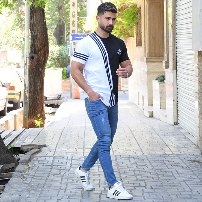 تیشرت T-3مردانه سفید مدل MARIO