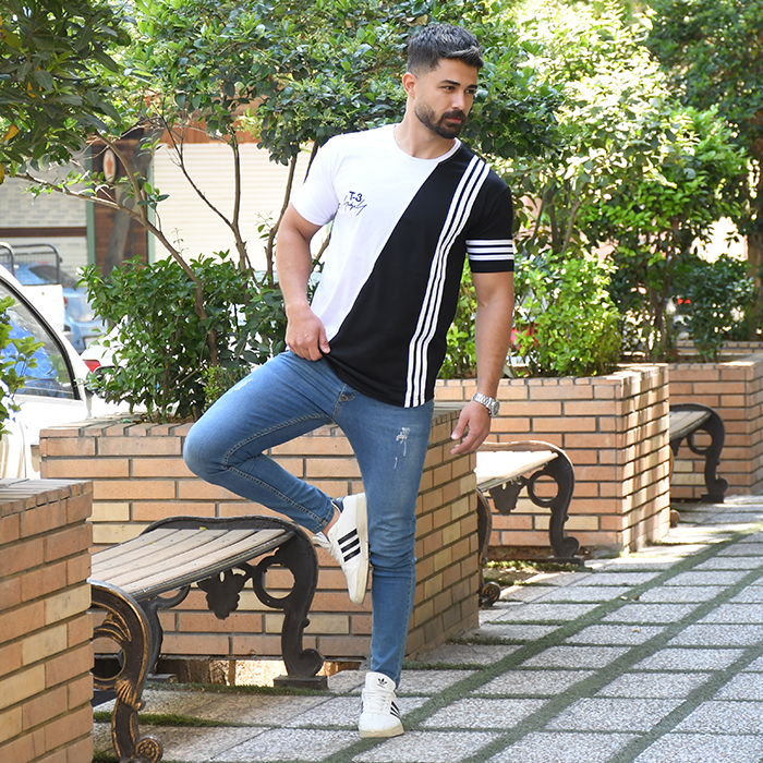 تیشرت T-3 مردانه مشکی مدل MARIO