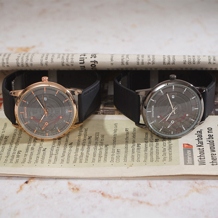 ساعت مچی مشکی صفحه مشکی(طرح کمان) empower مدل EM20