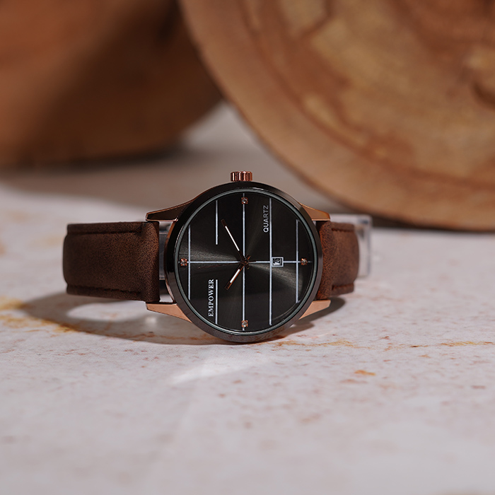ساعت مچی قهوه ای empower مدل Quartz