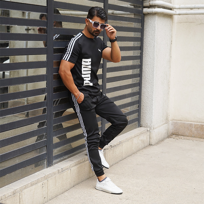 ست تیشرت شلوار مشکی پوما مردانه مدل hiron