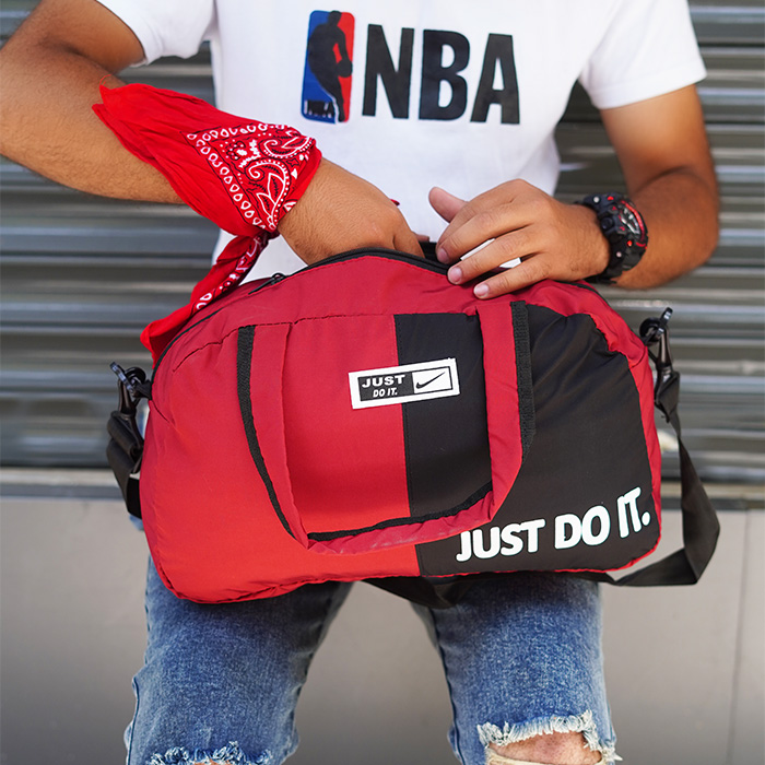ساک ورزشی just do it قرمز مشکی مدل Karen