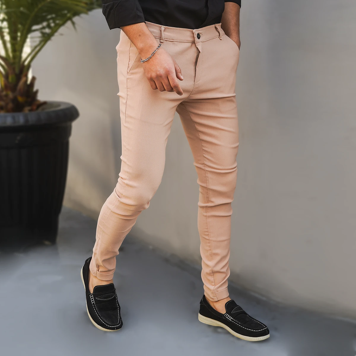 شلوار مردانه کرم مدل Mobin