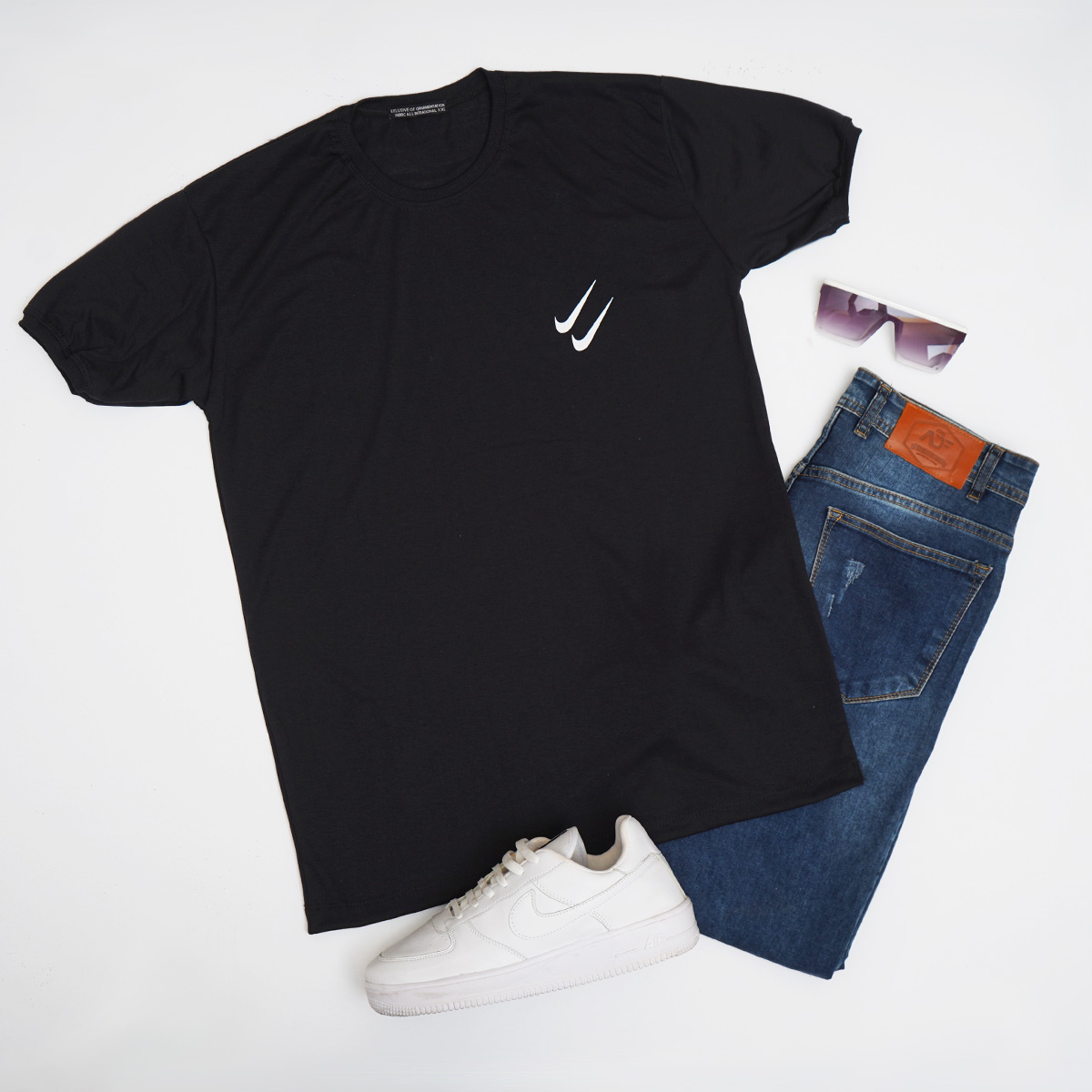 تیشرت مردانه مشکی نایک مدل Atin