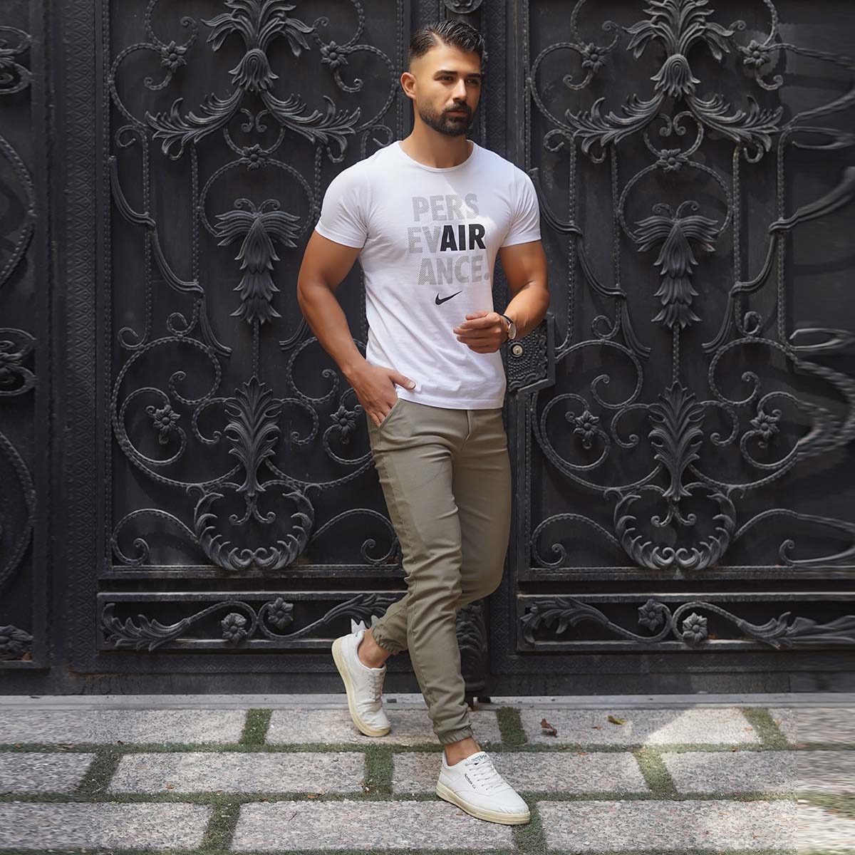 شلوار اسلش مردانه سبز مدل KARA