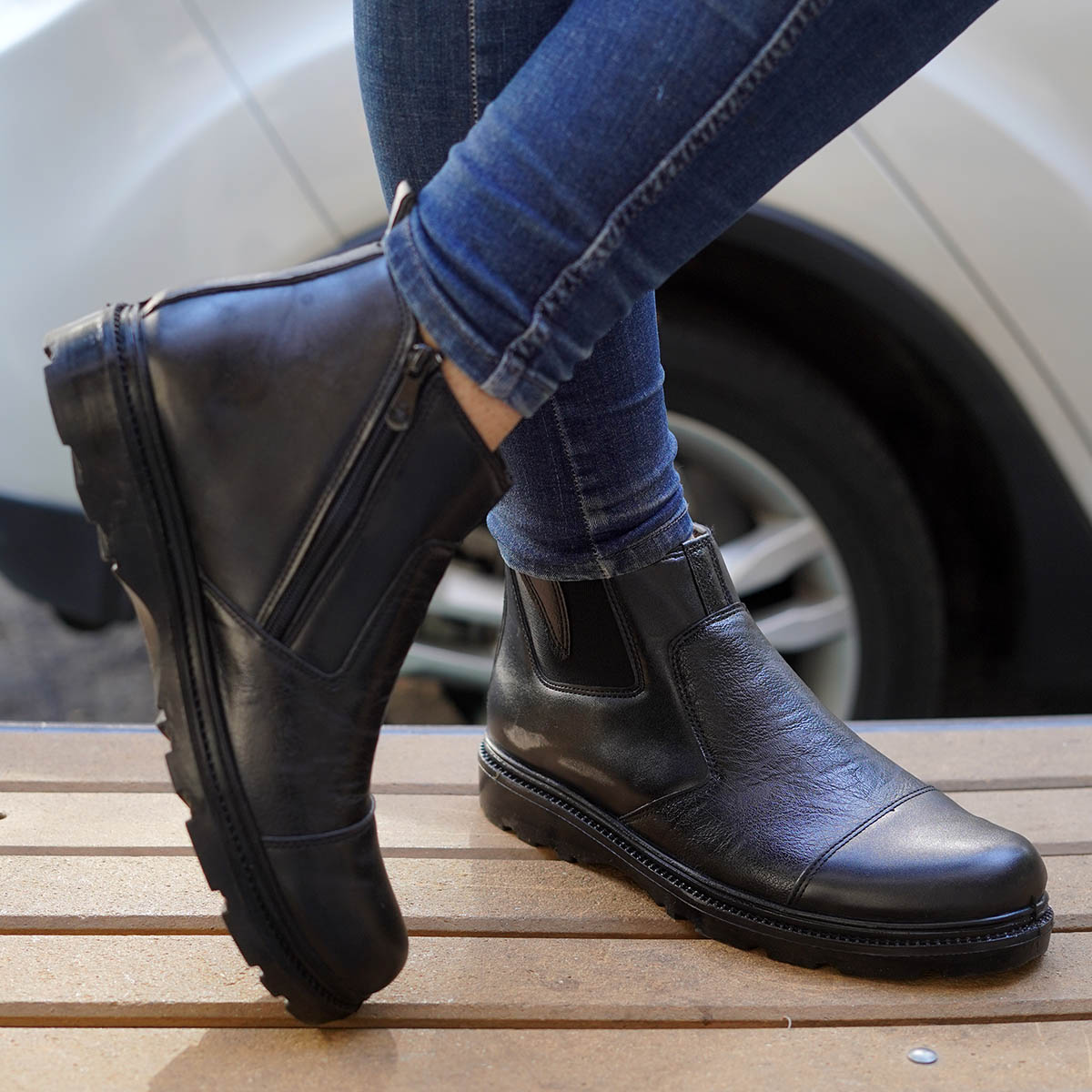 نیم بوت مشکی مردانه مدل Sasha