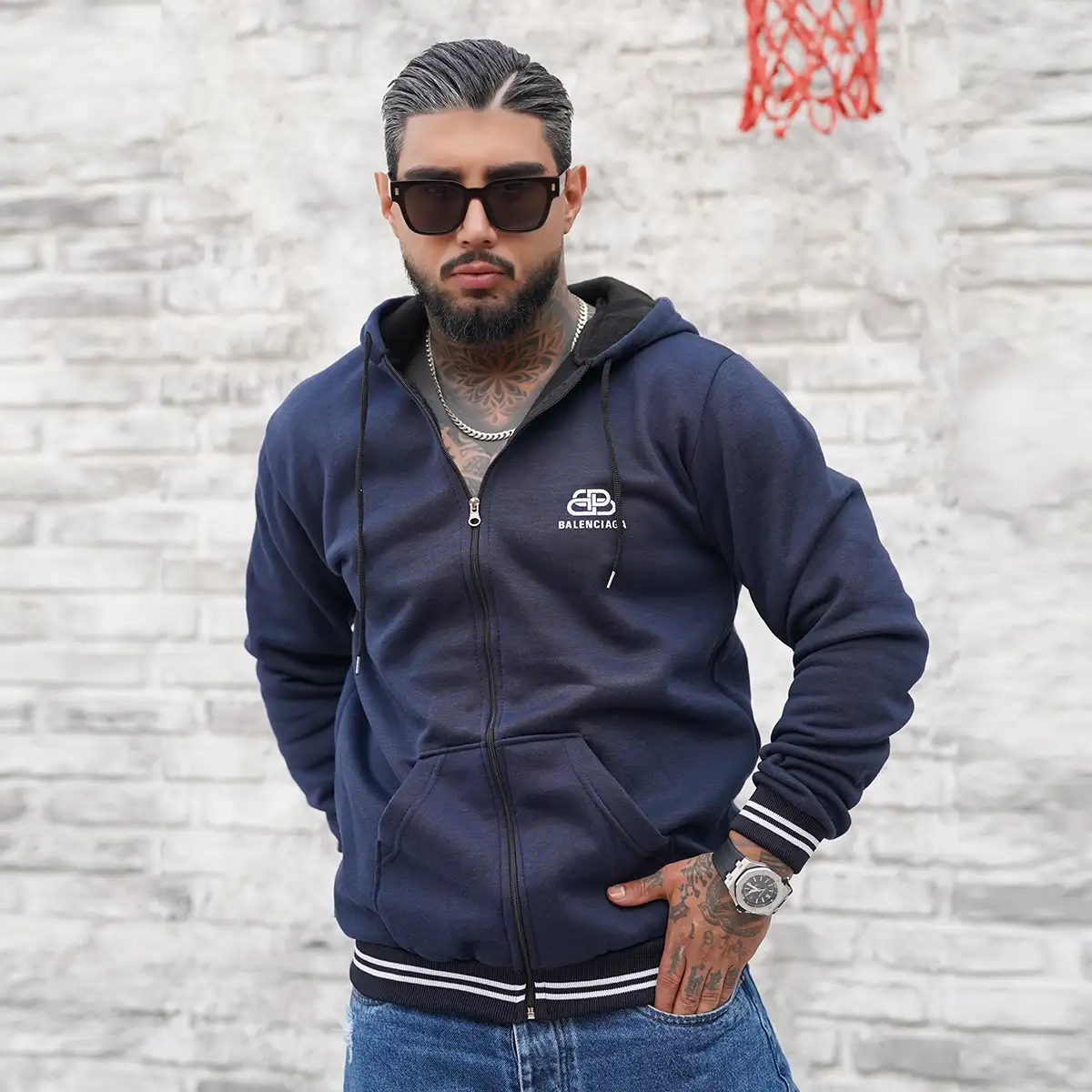 سوییشرت مردانه سرمه ای Balenciaga مدل Q22