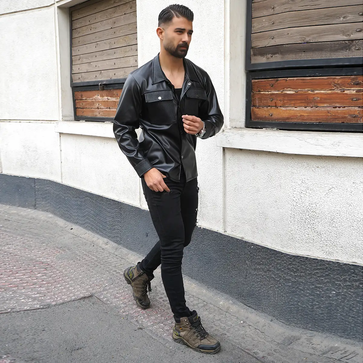 کاپشن چرم مدل sina