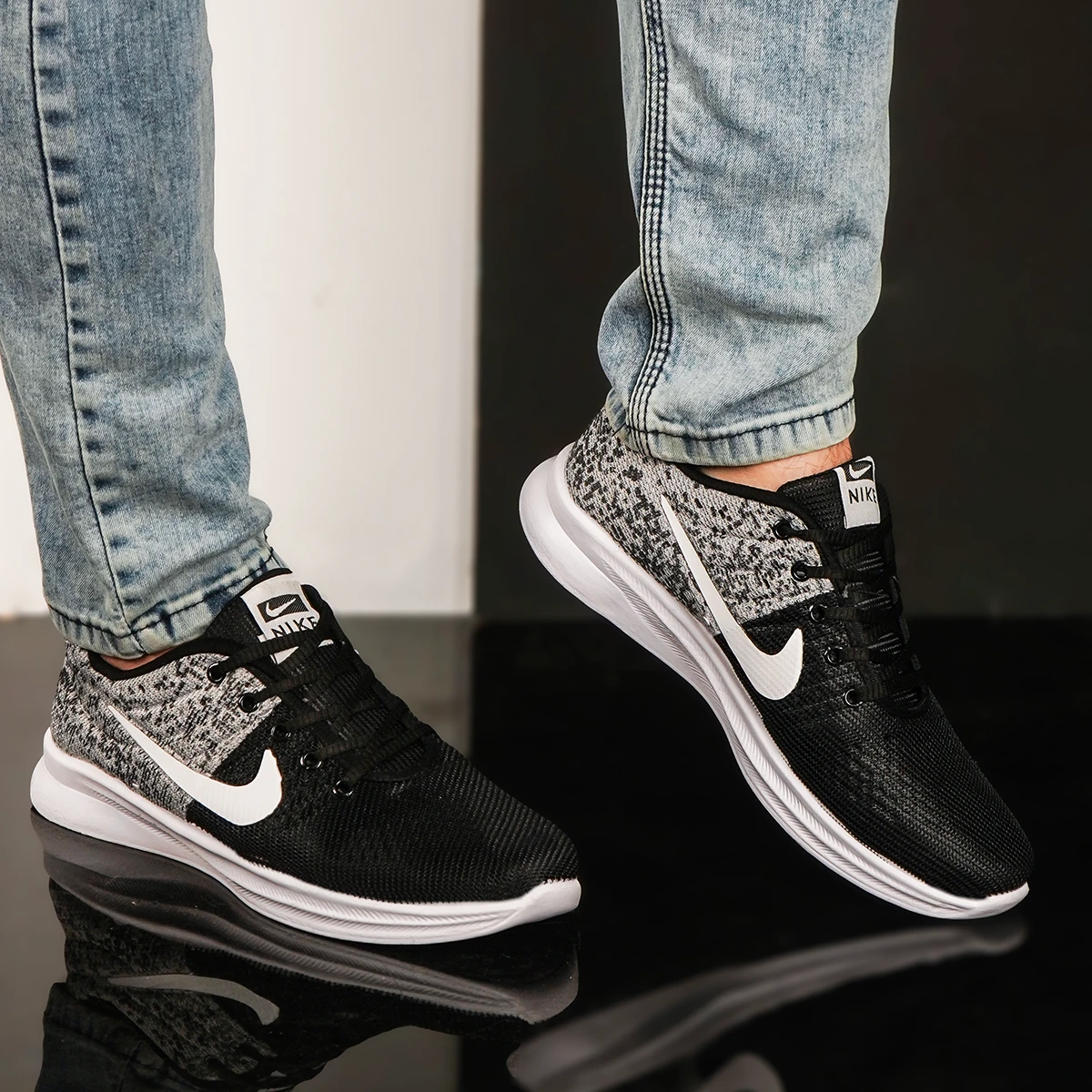 کفش ورزشی نایک مشکی طوسی مردانه مدل Saber