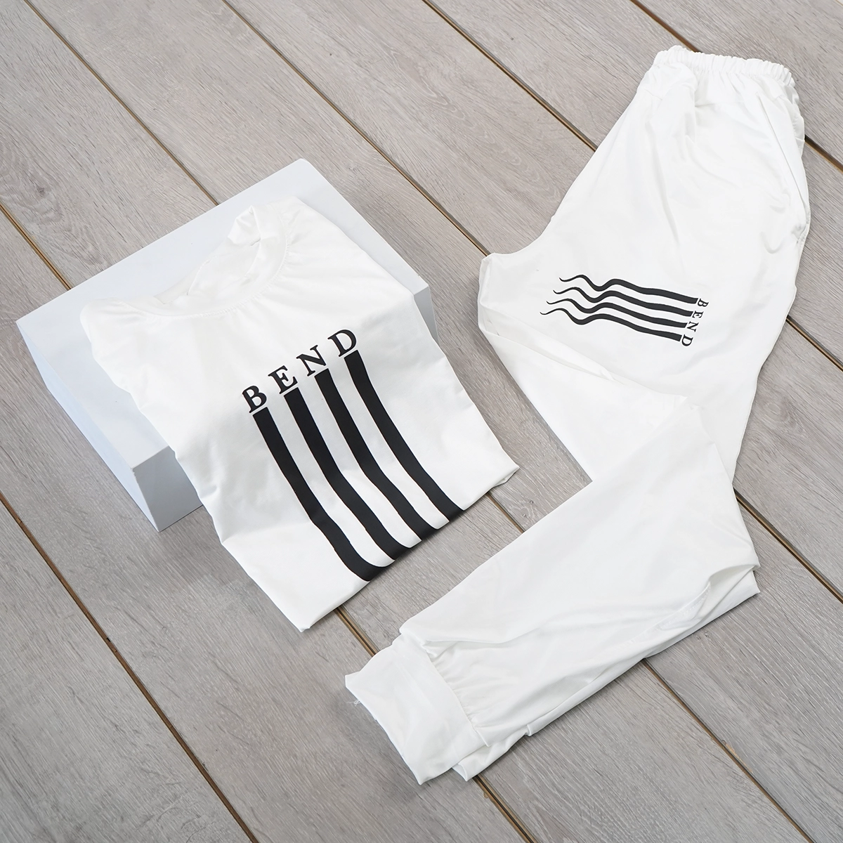 ست تیشرت شلوار سفید مردانه مدل BEND