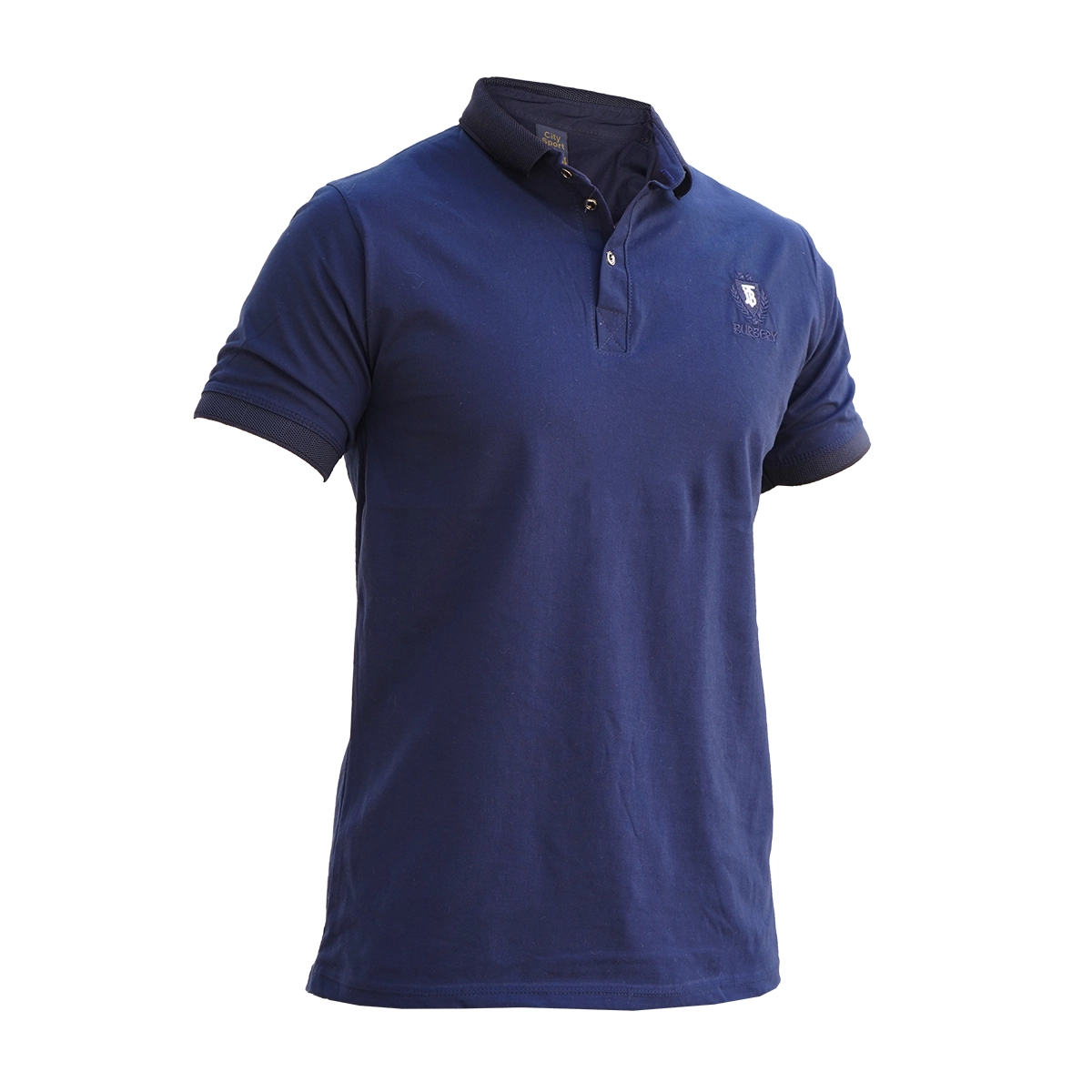 تیشرت یقه دار سرمه ای مردانه مدل Taha