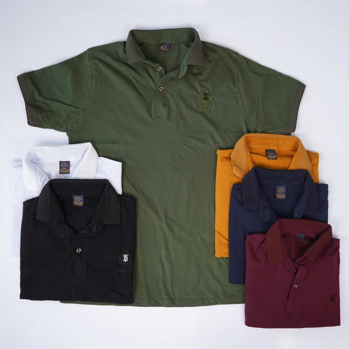 تیشرت یقه دار سفید مردانه مدل Taha