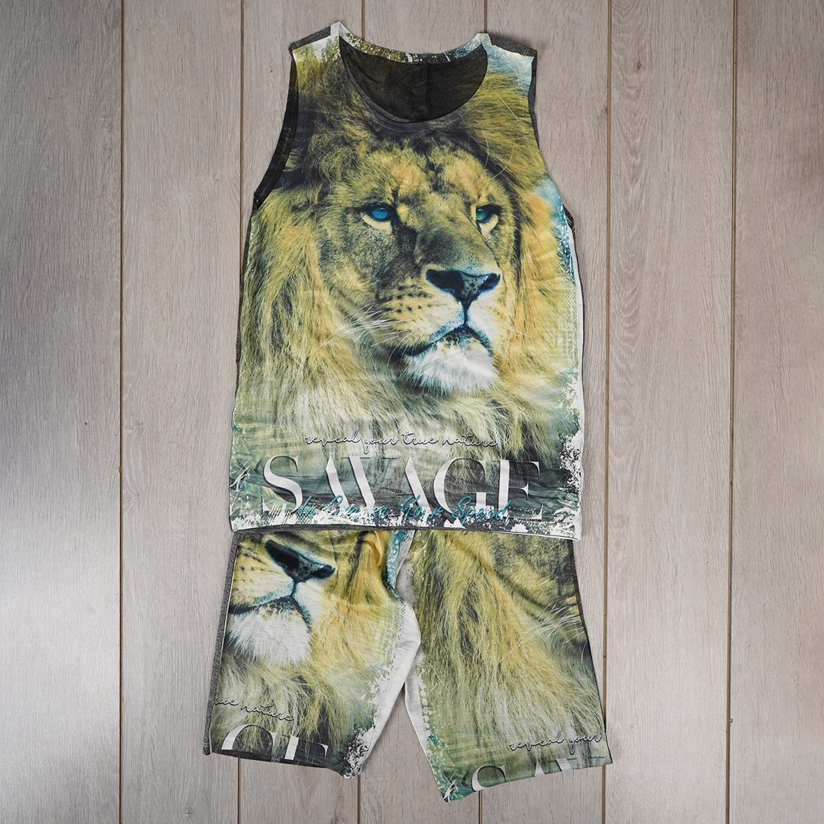 ست رکابی شلوارک مردانه طرح شیر