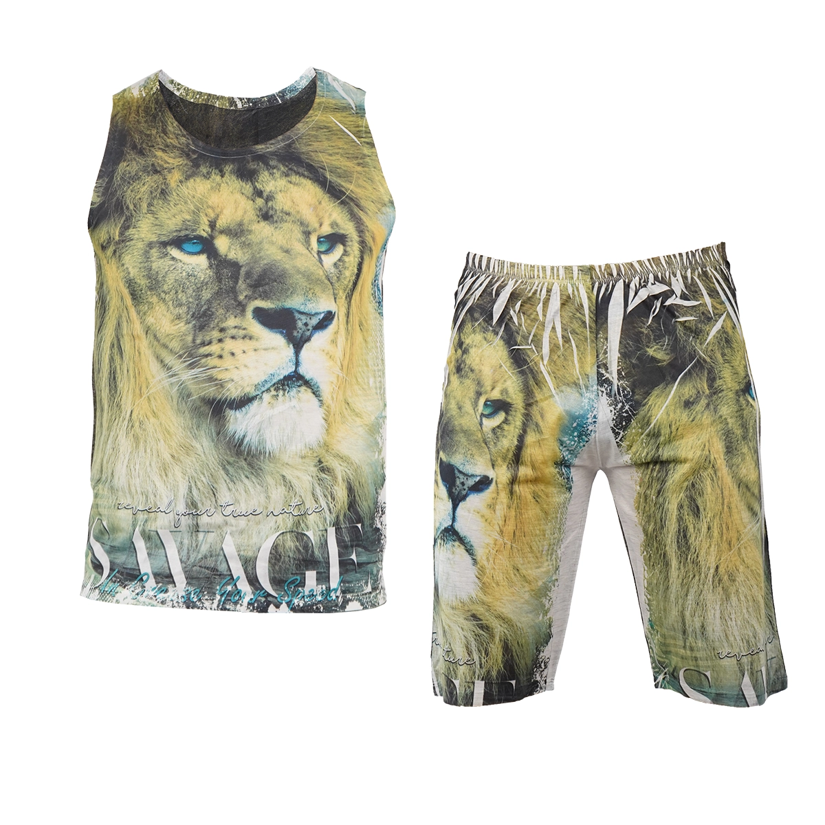 ست رکابی شلوارک مردانه طرح شیر