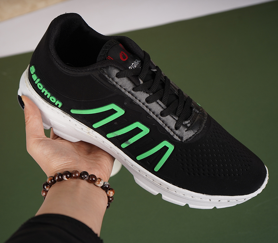 کفش ورزشی مردانه سالامون مشکی سبز مدل U200