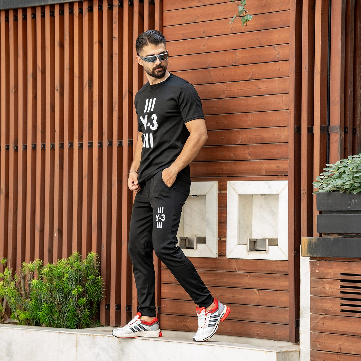 ست تیشرت شلوار مشکی مردانه مدل Y-3