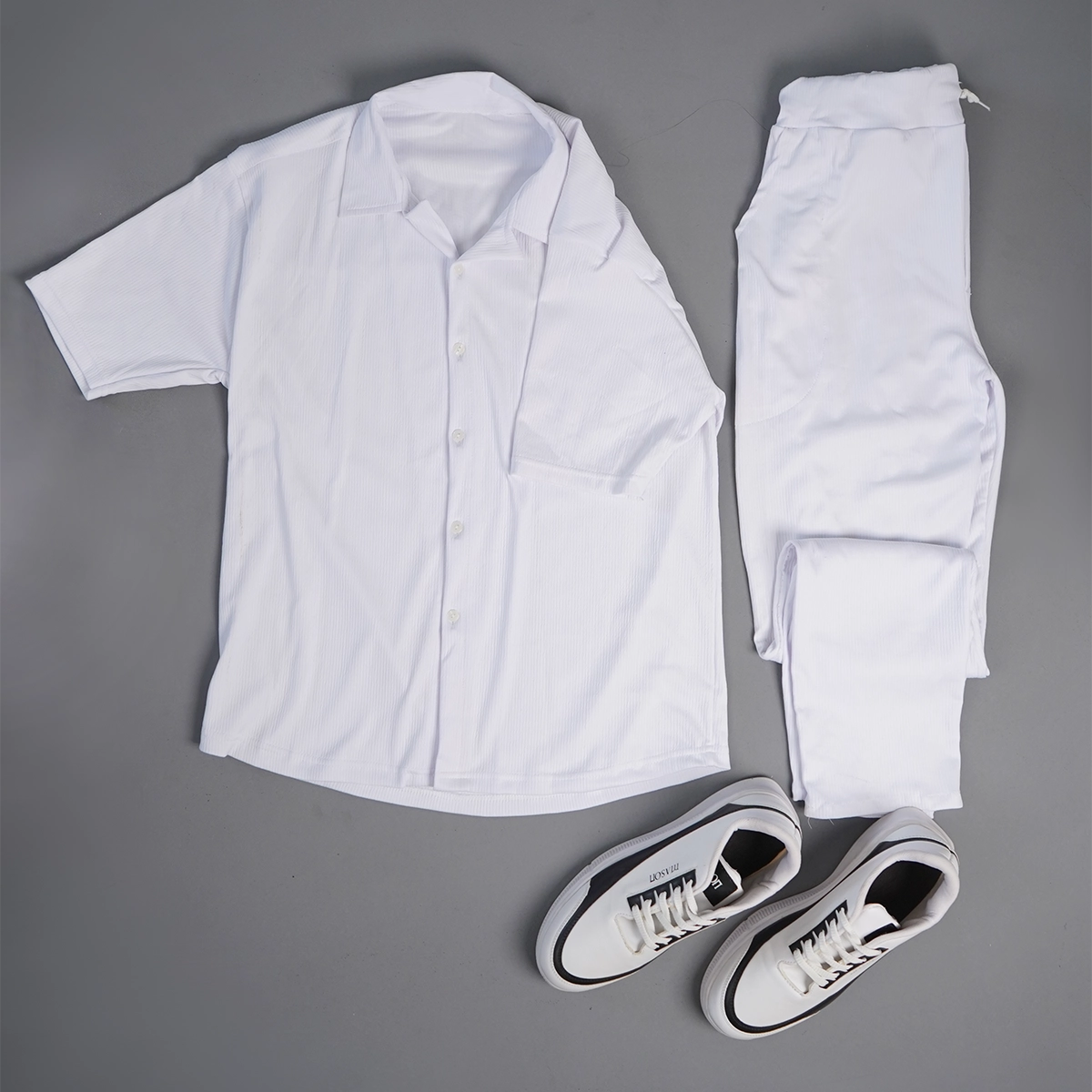 ست پیراهن و شلوار مردانه سفید مدل Pasha2