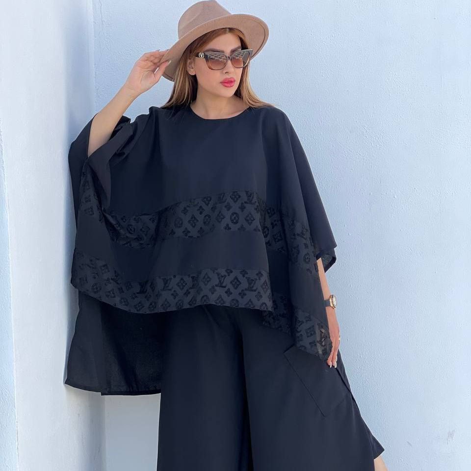 ست زنانه پانچ و دامن شلواری مدل Shadi