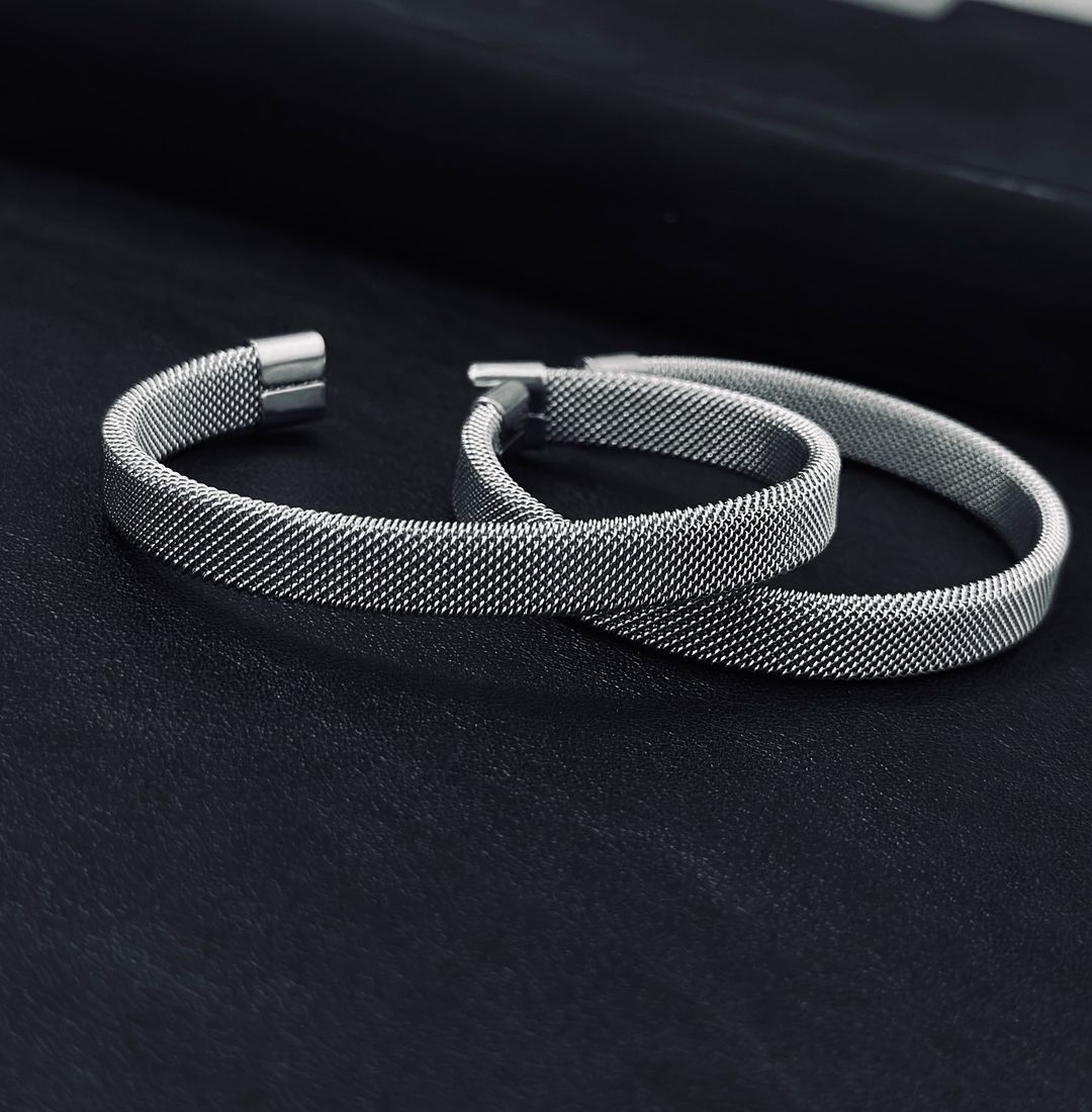 دستبند مشبک استیل ساده مدل C