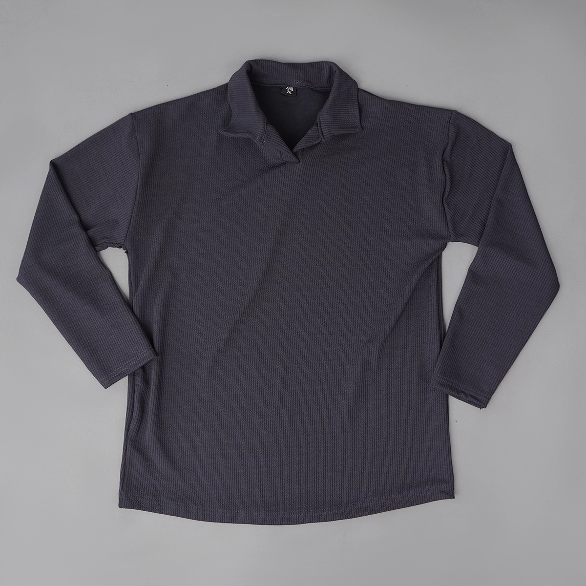 بلوز کبریتی یقه دار مردانه طوسی مدل Tami