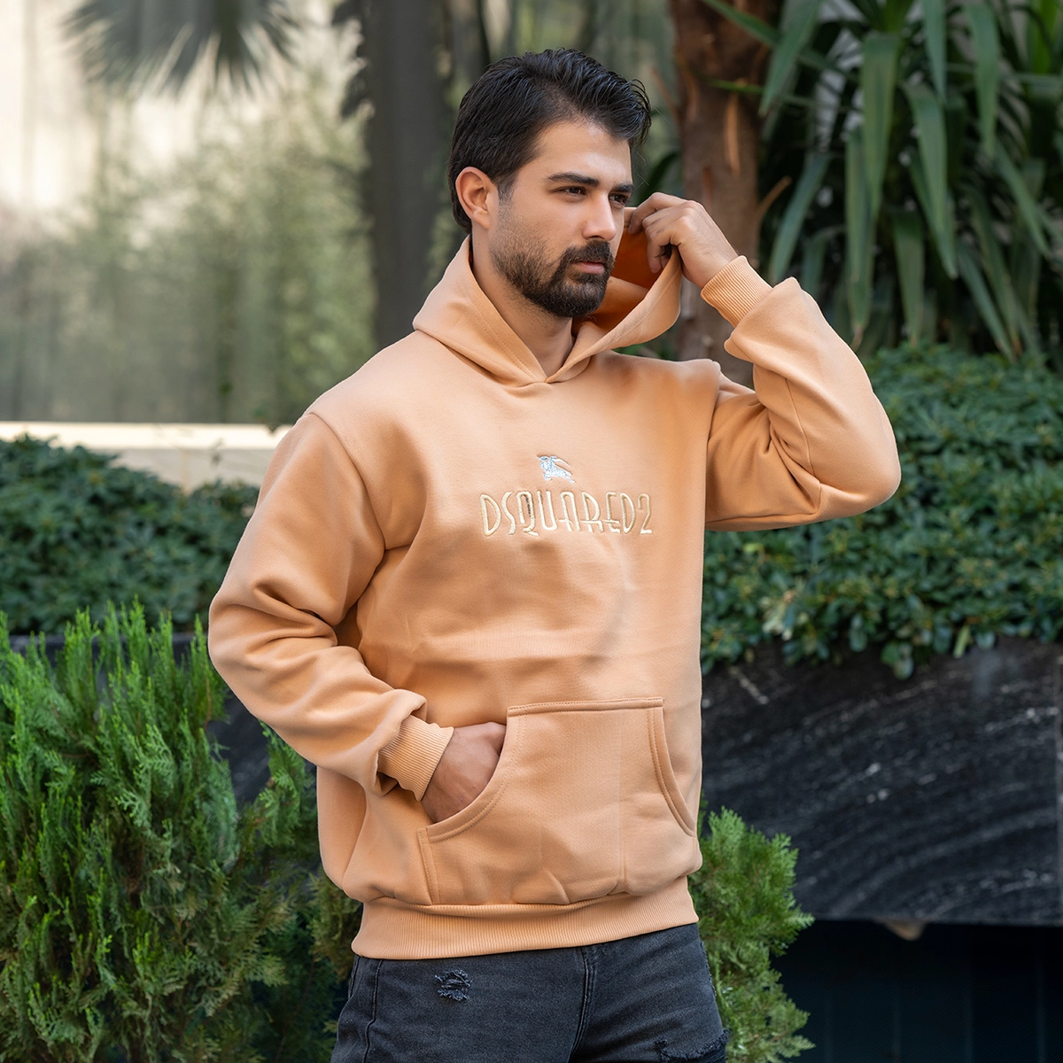 هودی مردانه کرم DSQUARED2 مدلBehrad