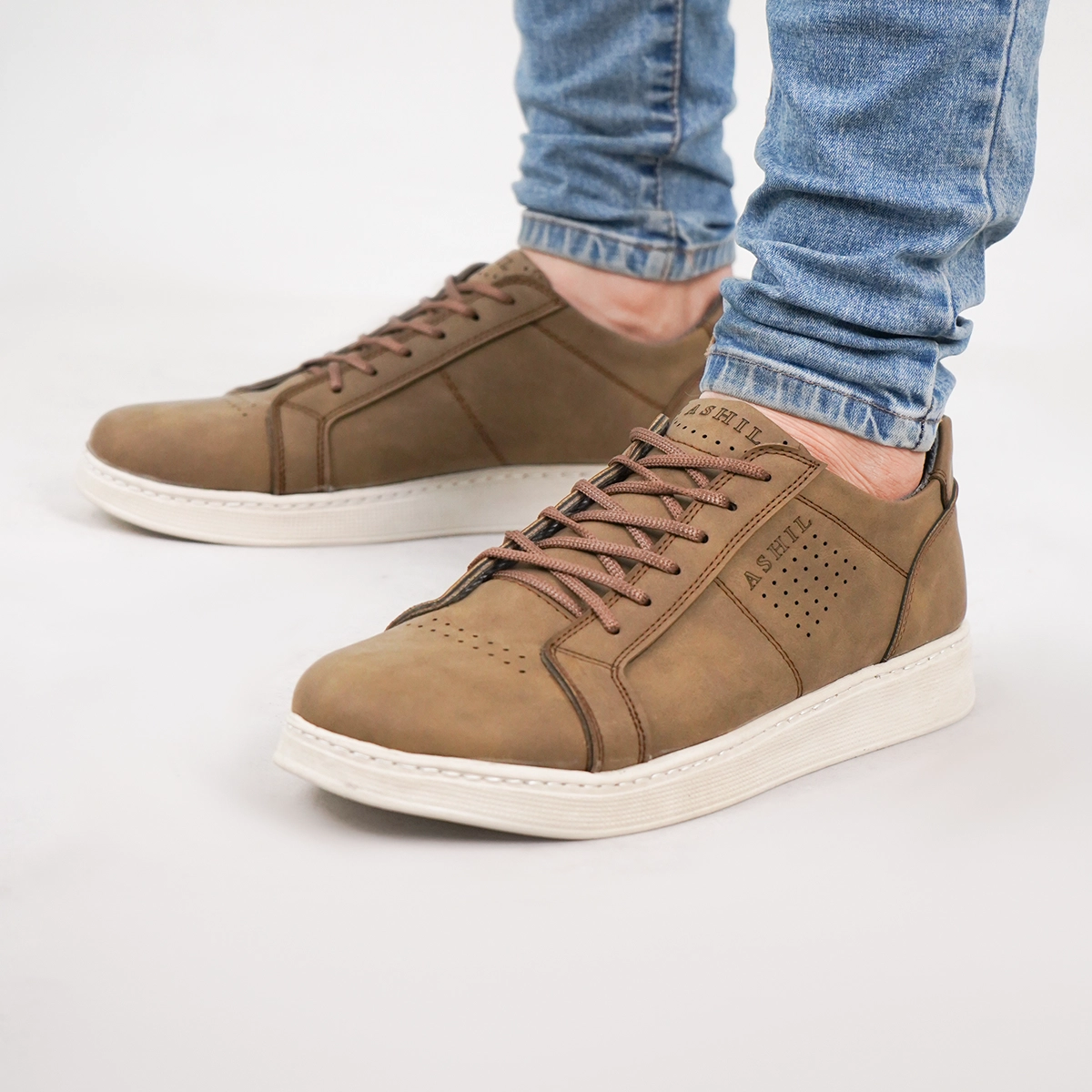 کفش تخت مردانه خاکی مدل Yara