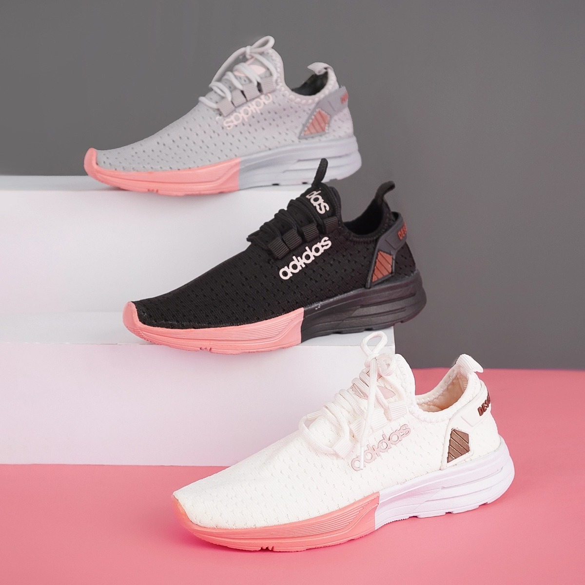 کفش ورزشی زنانه مشکی صورتی مدل Rima