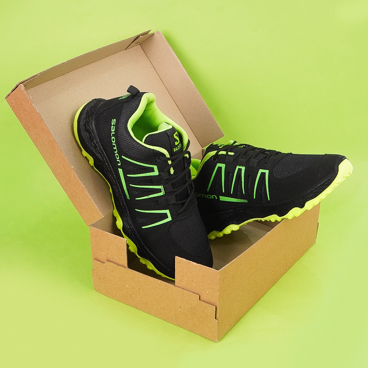 کفش ورزشی مردانه مشکی سبز Salomon مدل BAHRAM