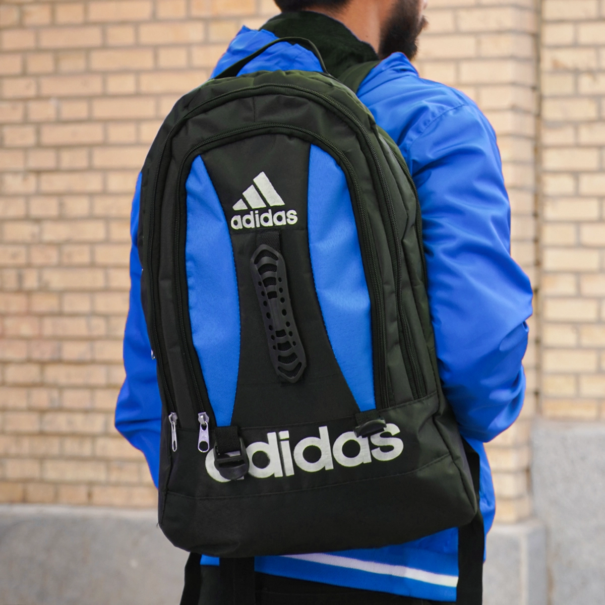 کوله پشتی مشکی آبی Adidas مدل Ronix