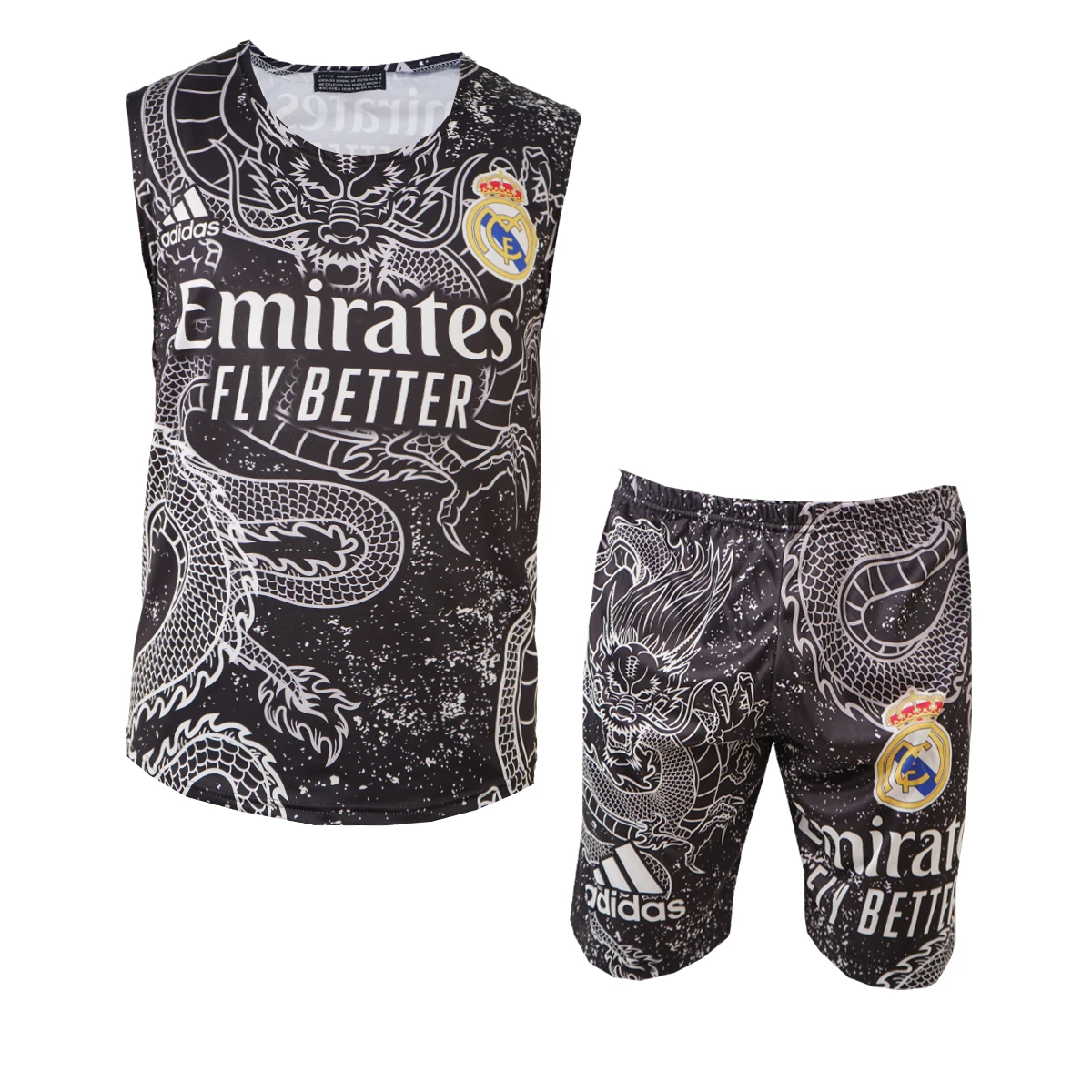 ست رکابی شلوارک مردانه مشکی طرح اژدها