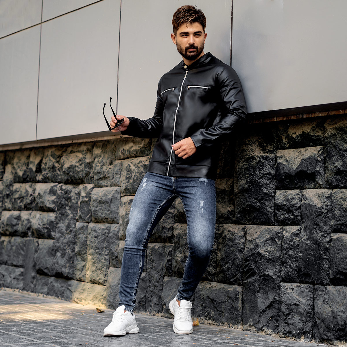 کاپشن مردانه چرم مدل KARTO