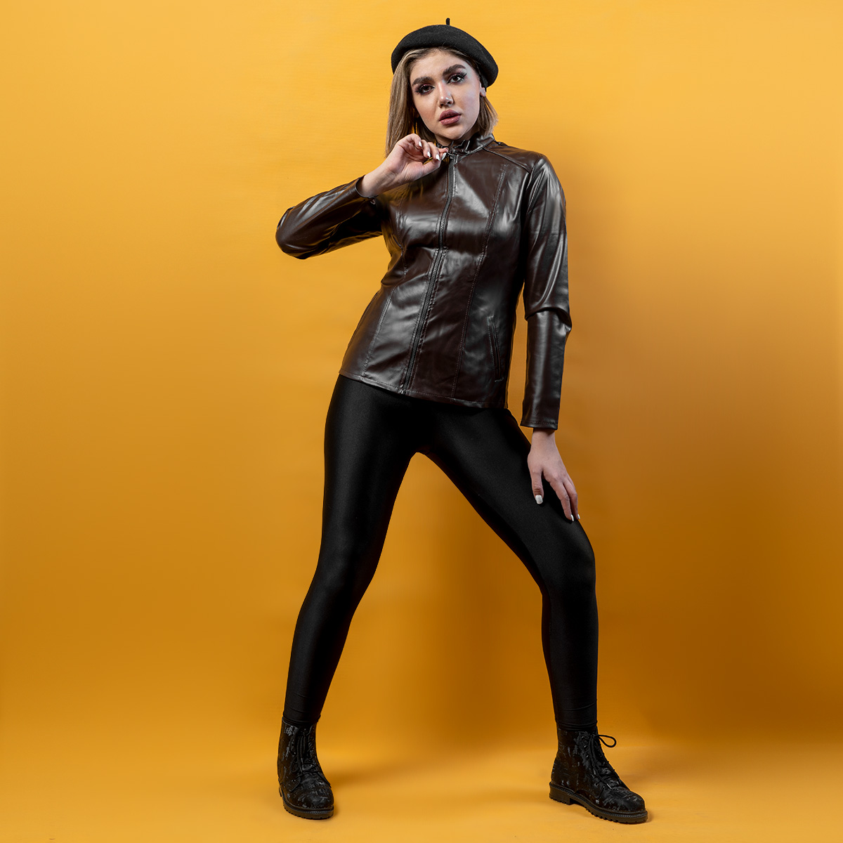 کت تک چرم دخترانه مدل Hanie