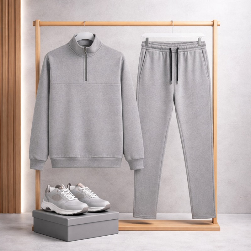 ست مردانه نیم زیپ و شلوار جاگر مدل Behshad-طوسی