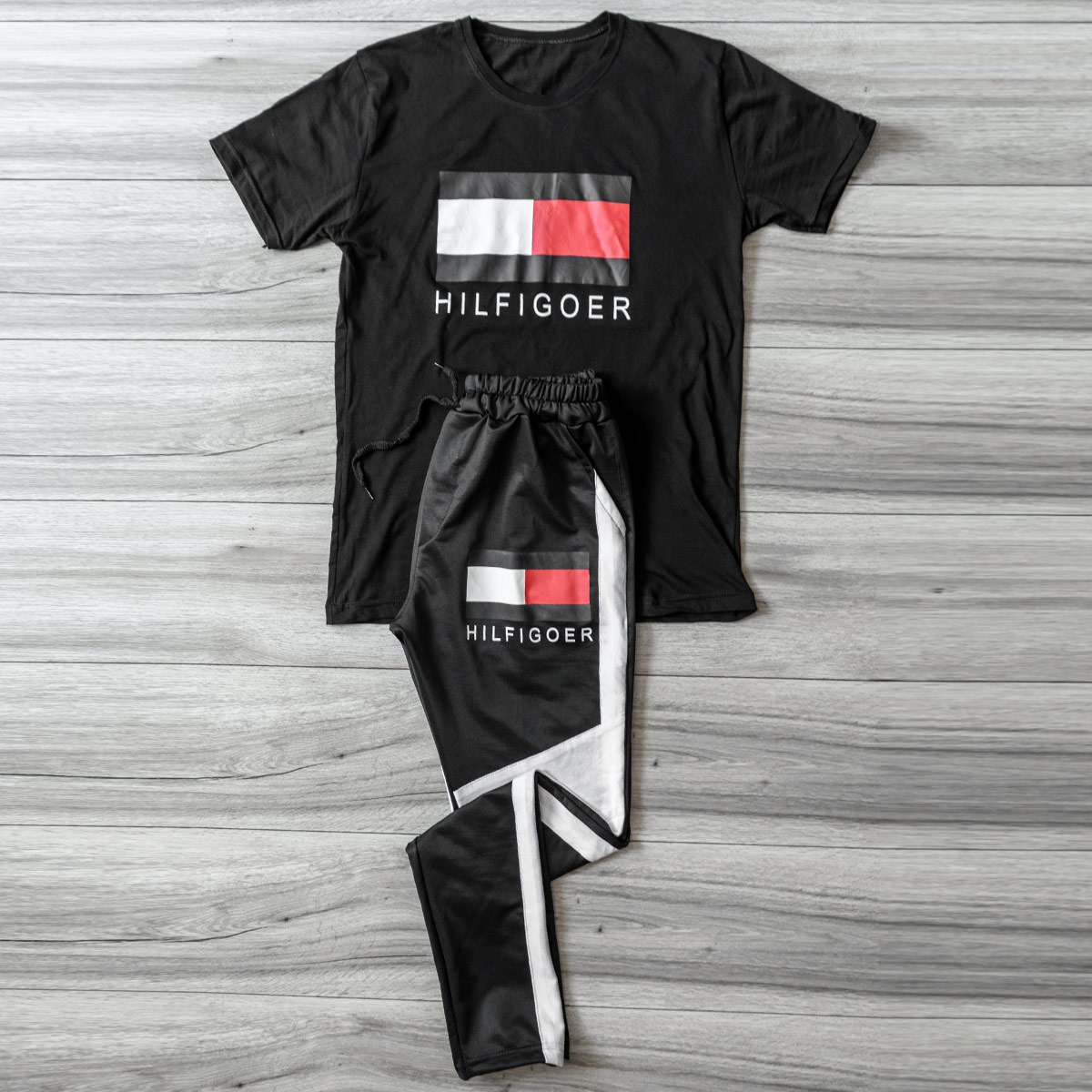 ست تیشرت شلوار Tommy Hilfiger مردانه مشکی مدل Pandura