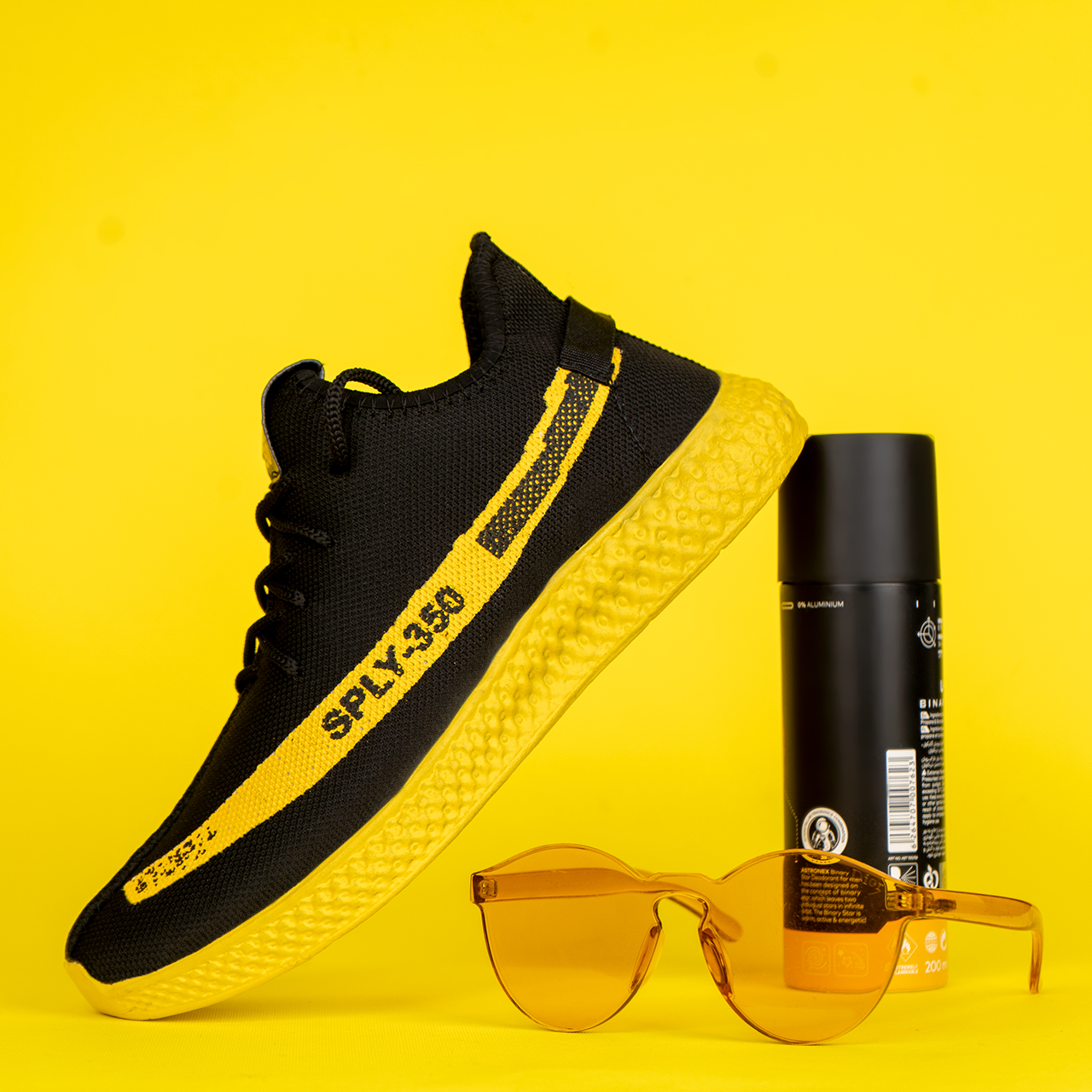 کفش ورزشی Sply-350 مردانه مشکی زرد مدلYogi