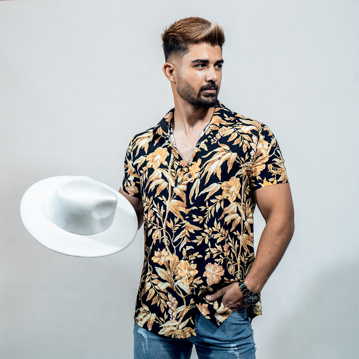 پیراهن هاوایی مردانه مدل Arman