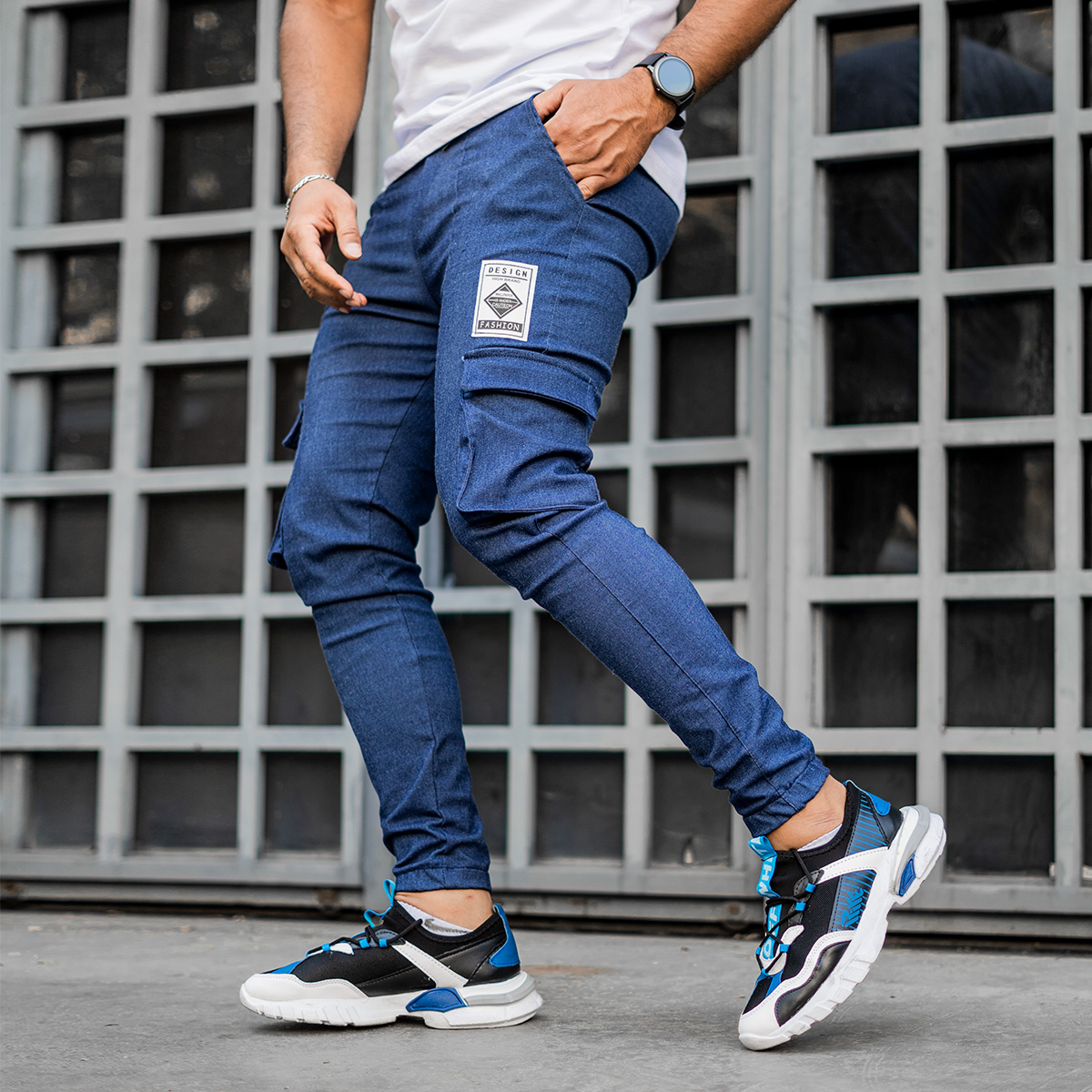 شلوار اسلش مردانه آبی مدل Melvin